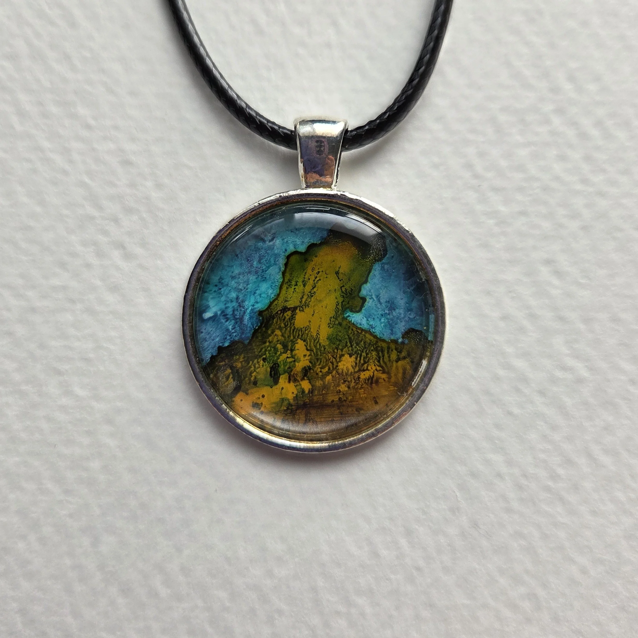 Hand Painted Alcohol Ink Pendant No. 9
