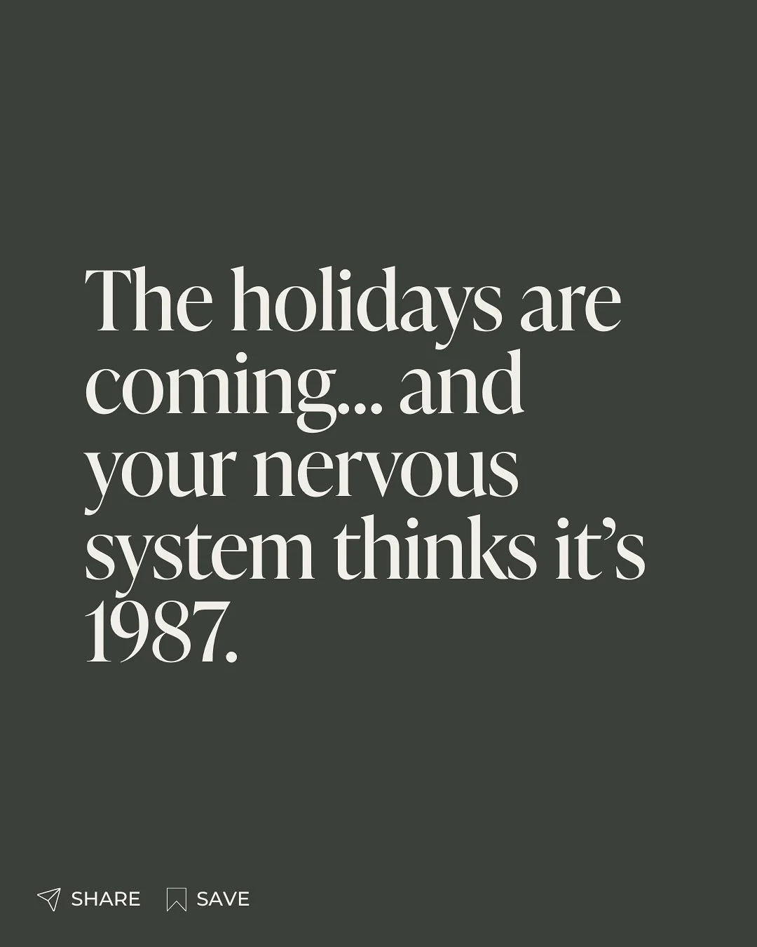 If only we&rsquo;d known this decades ago. 😏

It&rsquo;s not to late to create a holiday experience that doesn&rsquo;t leave you depleted and wishing for another week off come the new year. 

I&rsquo;ve got you covered. Join me for:

CAPACITY FOR CH