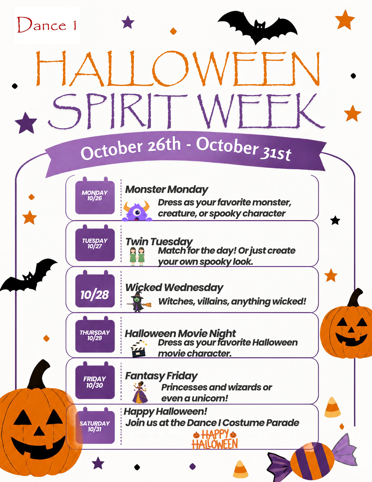 Halloween Spirit Week