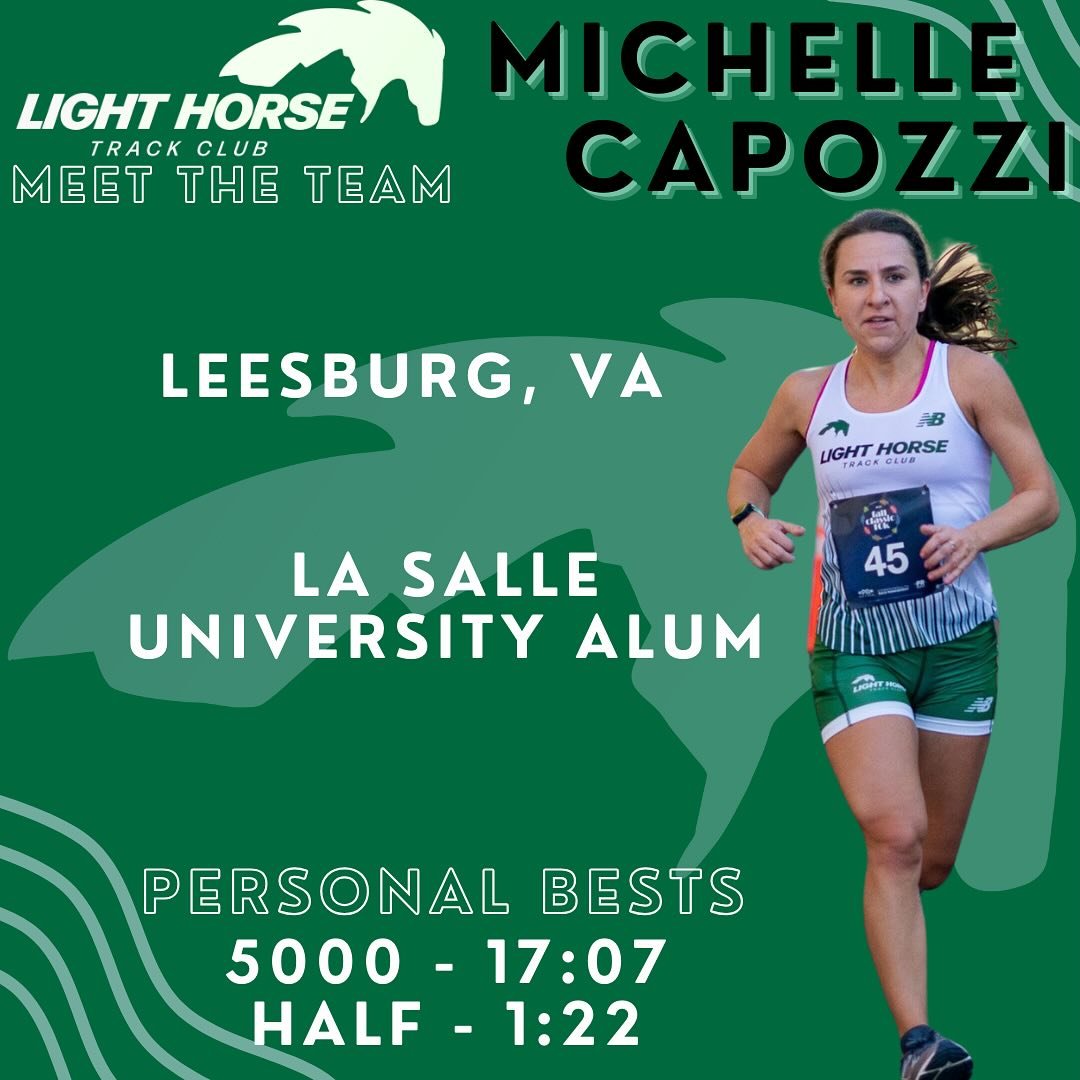 Meet the LHTC Team!

Today, we are featuring Michelle Capozzi from Leesburg, VA. Michelle ran cross country and track at La Salle Universi outside of Philadelphia. She is currently completing her PhD in Psychology, set to add Dr. before her name next