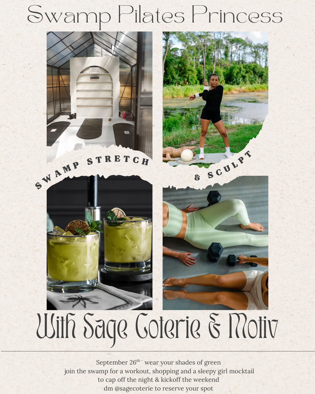 Swamp, Stretch, & Sip