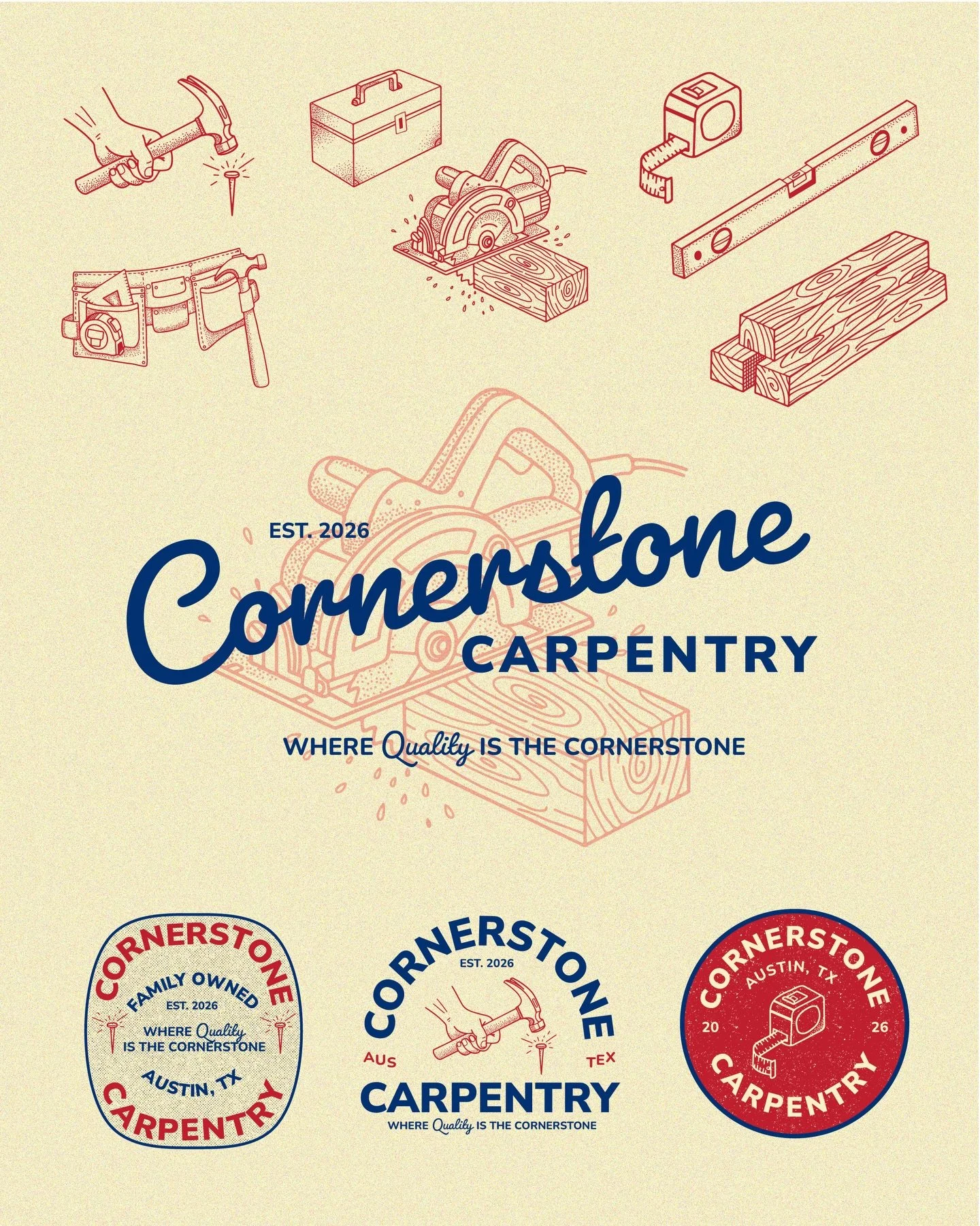 Some more logo templates and hand drawn illustrations now on Creative Market. A mini carpentry brand kit if you will. 🔨. Comment &lsquo;hammer&rsquo; for a link.