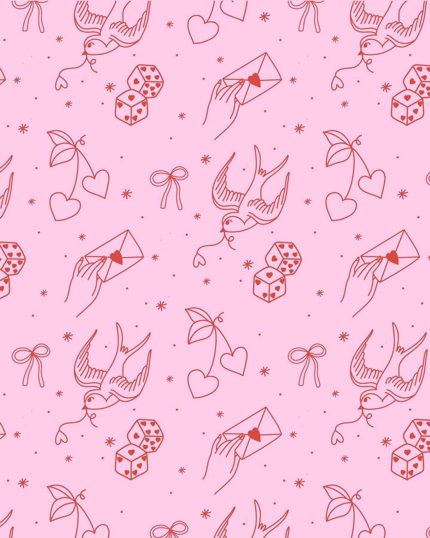 Happy Valentine&rsquo;s Day to all the lovers!! Here&rsquo;s a little love themed pattern I drew up in Fresco last night 💕❤️💗😍💘🤟