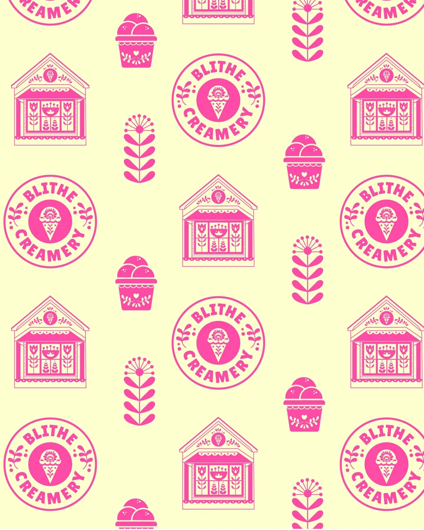Brand pattern for Blithe Creamery 🍨