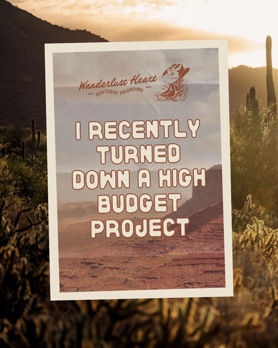 I recently turned down a high budget project after a discovery call.

After our conversation, the potential client emailed asking if I would change my process and present multiple logo concepts instead of my one-concept method.

I actually used to wo