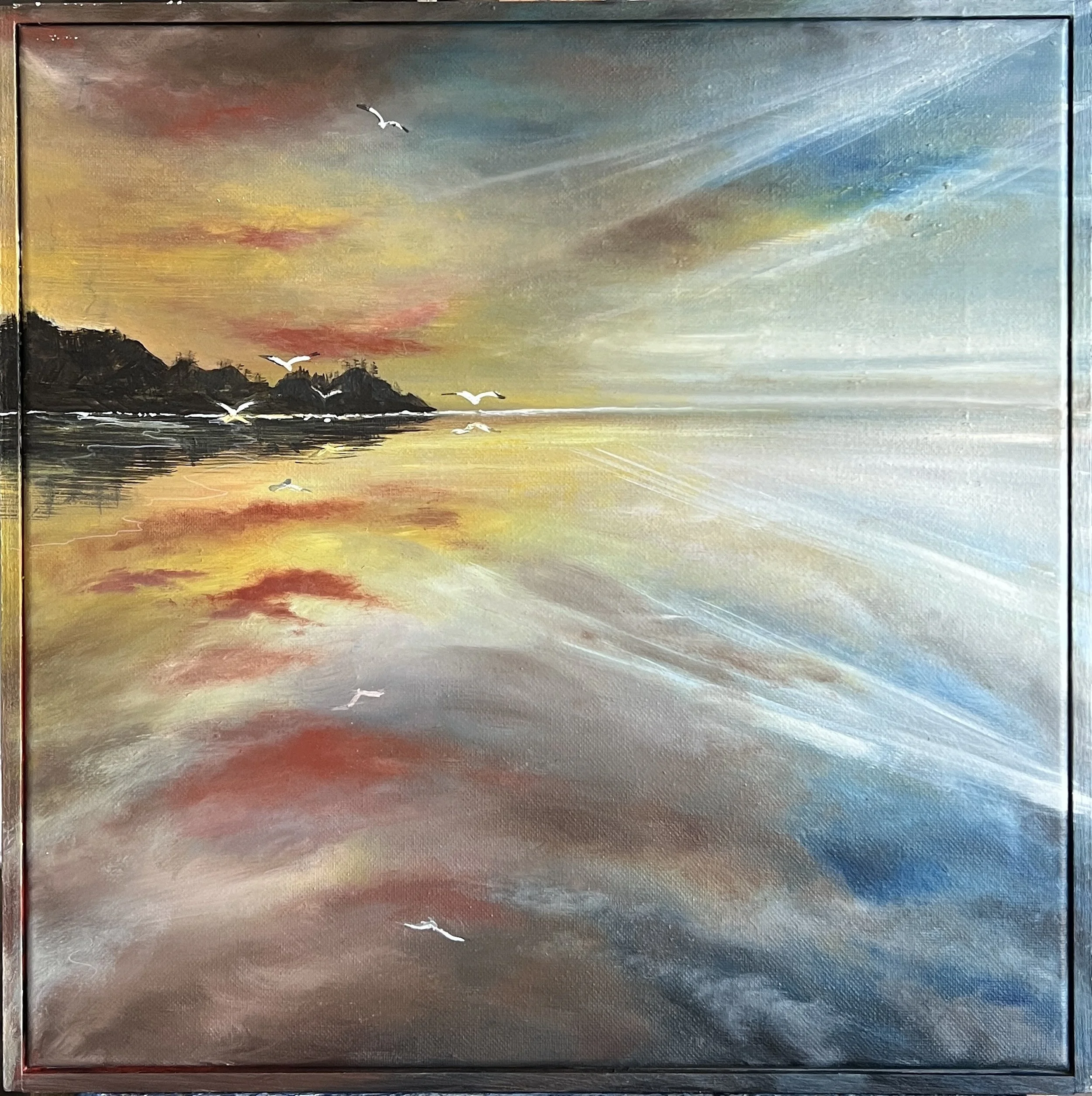 Still Waters, Deep Reflections Oil on canvas 14 x 14 inches
