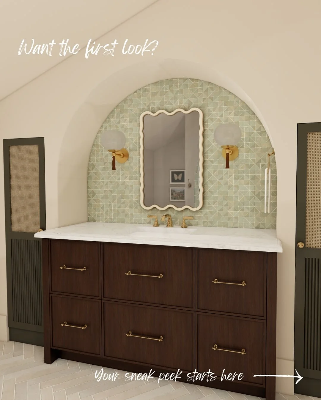 Say hello to project ✨&rsquo;Parkside Charm&rsquo;✨where we&rsquo;re designing not one, but three bathrooms for a mother&ndash;daughter duo. 👯&zwj;♀️

In this en suite bathroom, we&rsquo;re leaning into organic modern warmth, natural textures and pl
