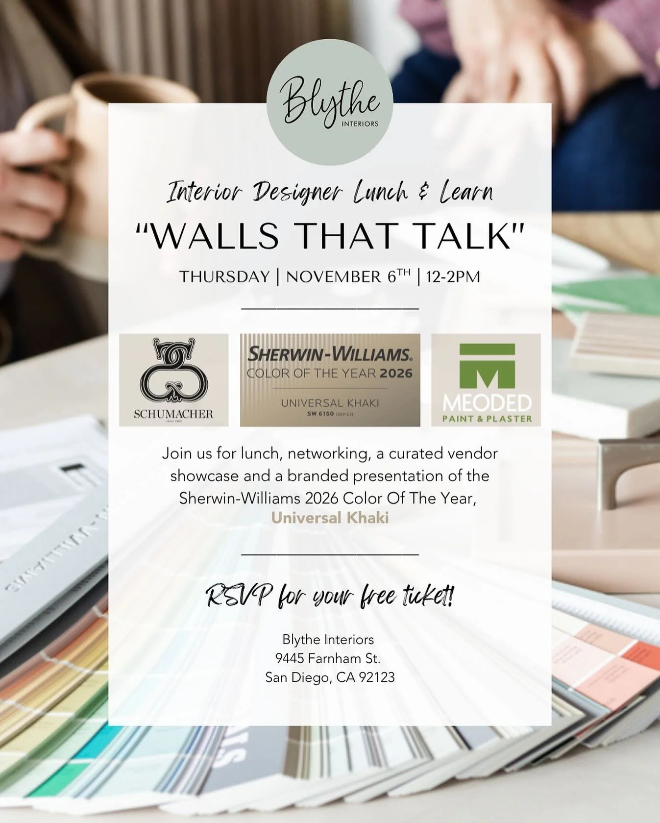Interior Designers! We&rsquo;re less than ONE week away from our &ldquo;Walls that Talk&rdquo; Lunch &amp; Learn event and we hope you&rsquo;re as excited as we are!⁠ 🎉
⁠
It&rsquo;s going to be an amazing afternoon of community, collaboration and in