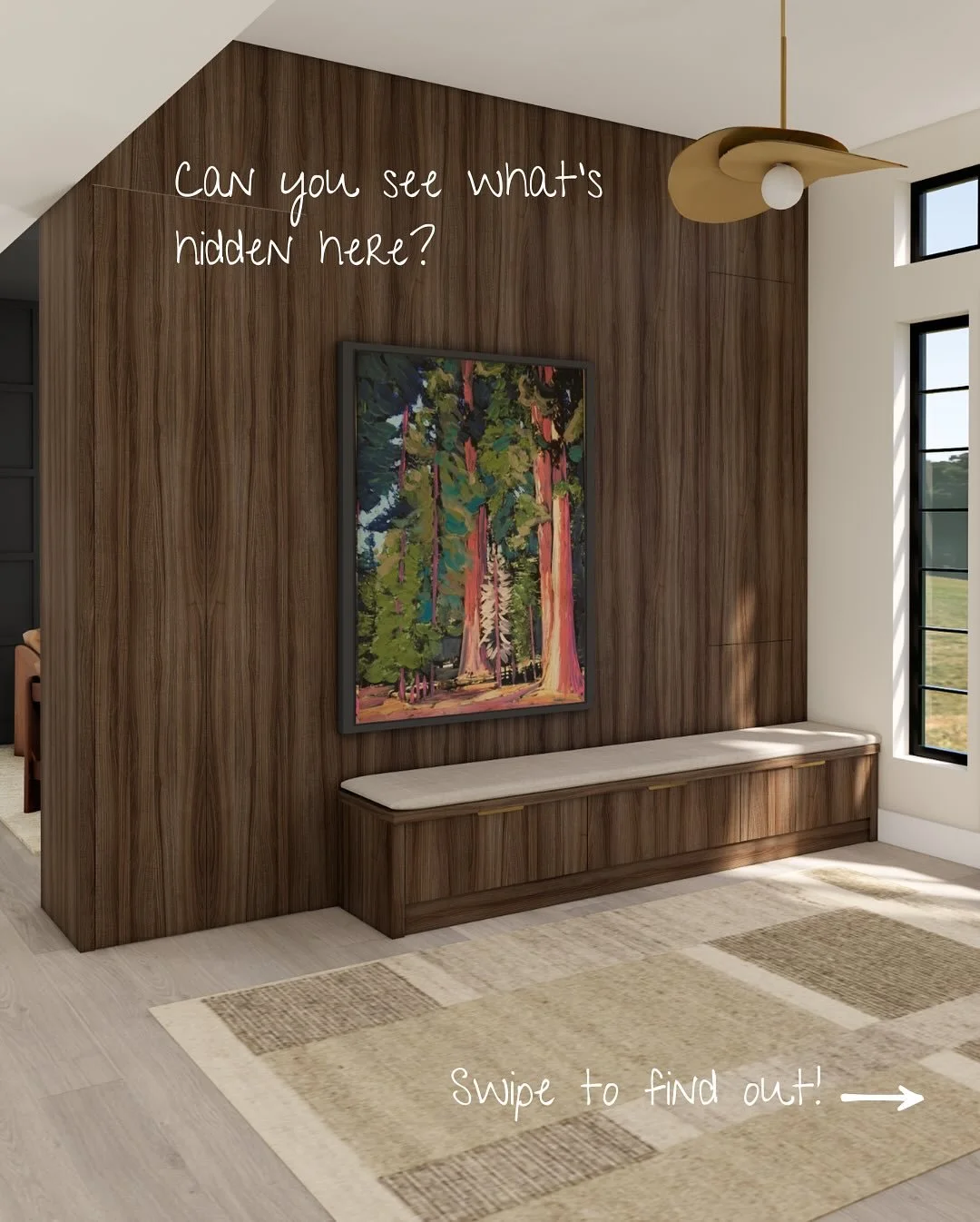 We&rsquo;ve been dying to share this!!
⁠
We&rsquo;re so excited about how the entryway design from project &lsquo;More than a Feeling&rsquo; came together 😍 It&rsquo;s moody, modern, a little earthy, totally gorgeous AND super functional. We designe