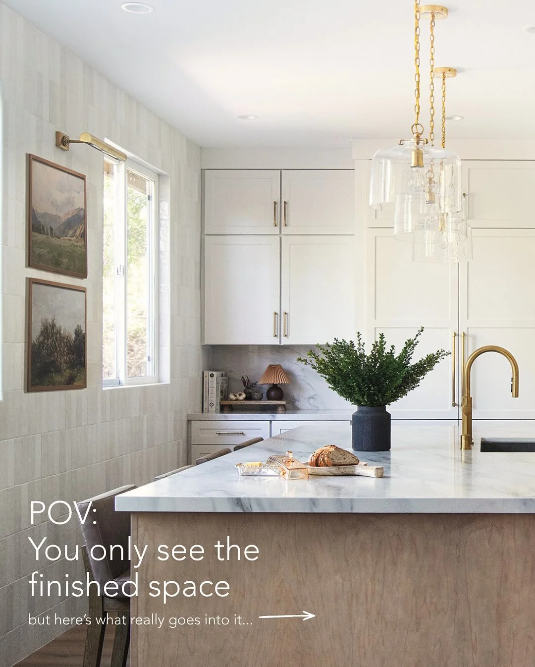 What you don&rsquo;t see?⁠
⁠
↳ The mood boards and material sourcing⁠
↳ The technical drawings and measurements⁠
↳ The lighting plans (yes, it&rsquo;s a whole thing)⁠
↳ The budget tracking and trade coordination⁠
↳ Vendor communication and purchasing