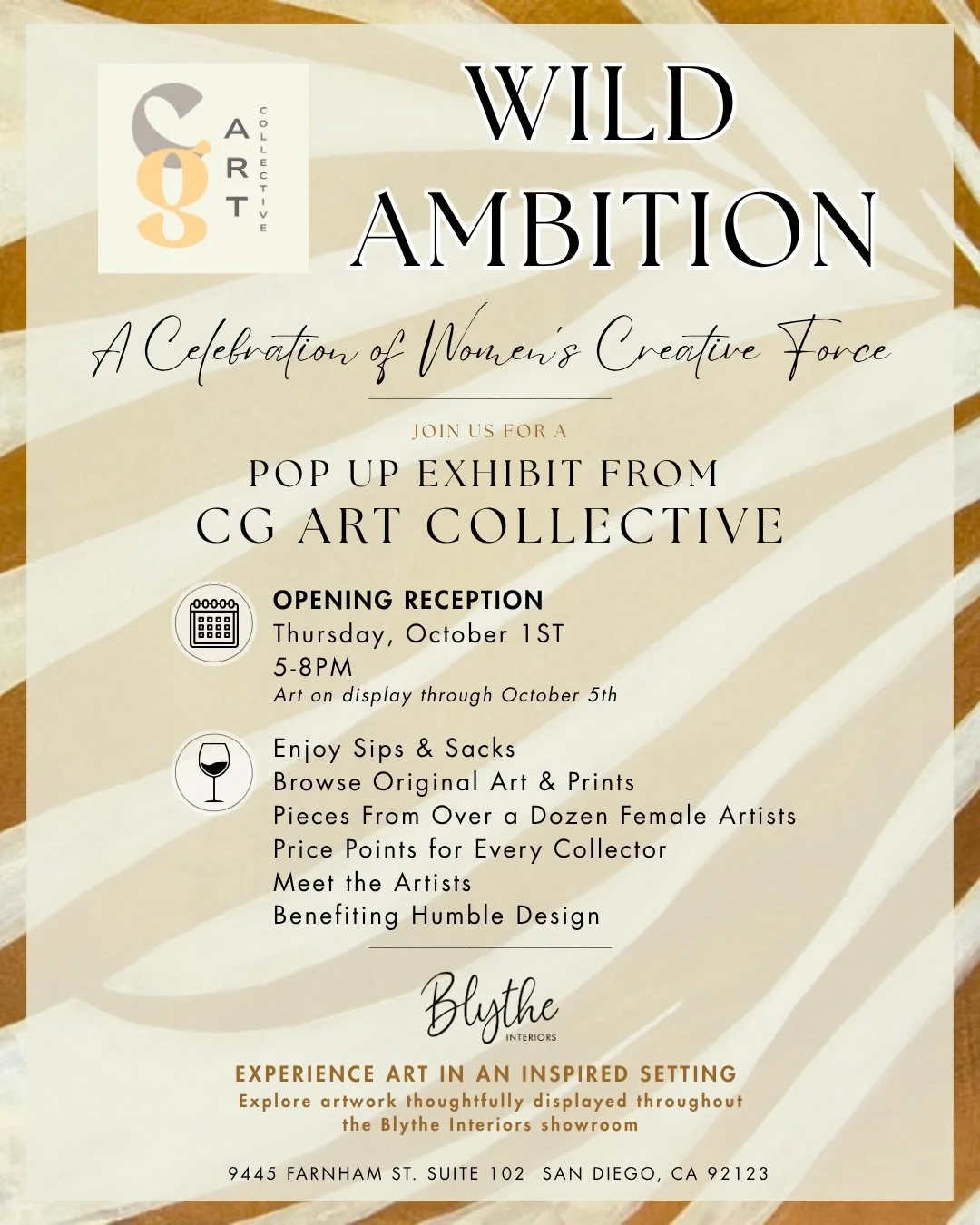 ⁠We&rsquo;re THRILLED to partner with CG Art Collective for Wild Ambition&mdash;an evening celebrating the undeniable power of art to transform a space, tell a story, and make a home feel unmistakably yours.⁠
⁠
CG Art Collective is a full-service art