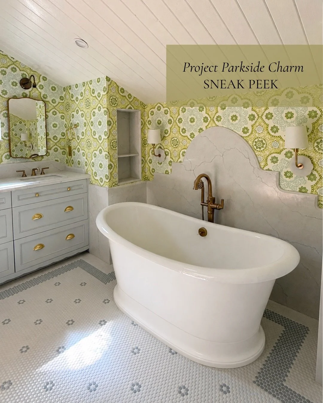SNEAK PEEK TIME 😍 Just a few good old fashioned iPhone photos before our professional shoot in a few weeks. Working with this wonderful &amp; stylish mother/daughter duo to transform these 3 bathrooms has been a joy to say the least. Each space has 