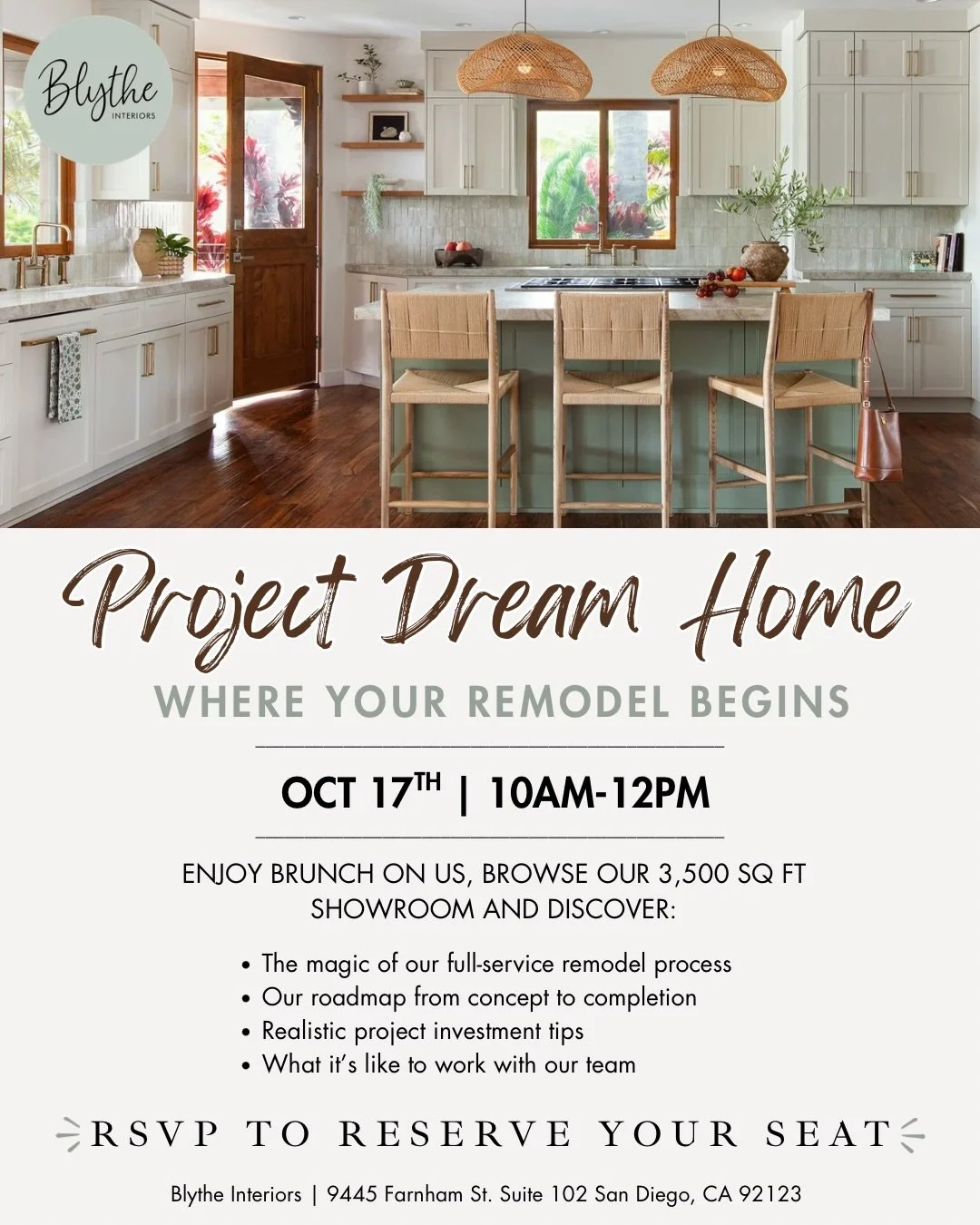 Considering a remodel? This is where it begins!
⁠
Join us Saturday, October 17th from 10am-12pm for PROJECT DREAM HOME ✨️⁠
⁠
This event is perfect for homeowners who are dreaming of a home transformation but not sure where to start and who are curiou