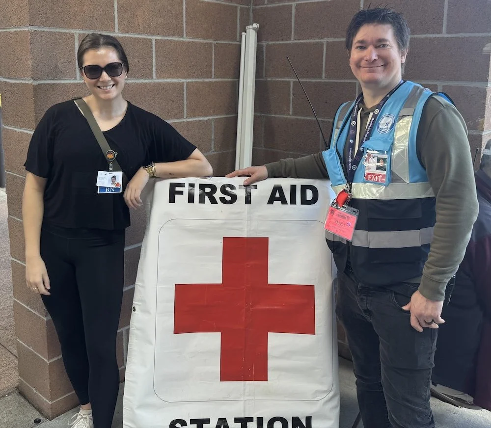 Two BP MRC volunteers at the Rotary