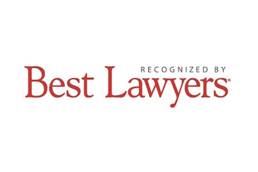 The image displays a logo with the words 'Recognized by Best Lawyers' in red and black text.
