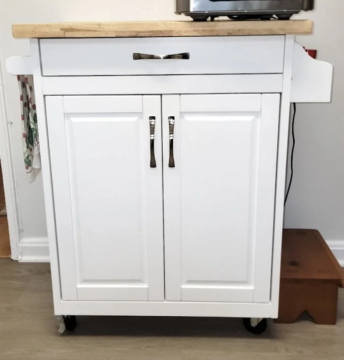 Small, white cabinet for kitchen