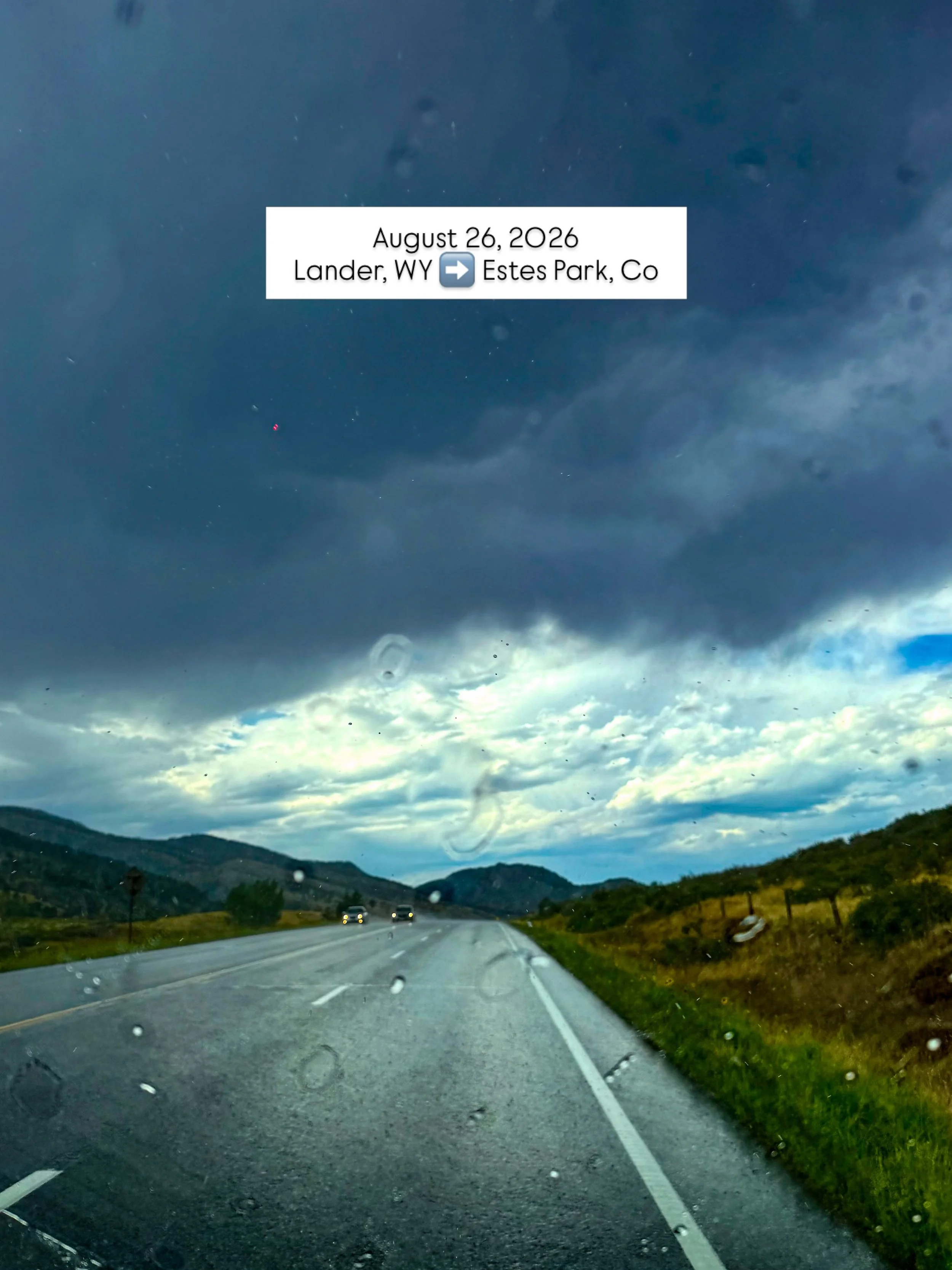 8/26/26: Lander, WY ➡️ Estes Park, CO

We made the beautiful, winding drive thru mountainous backroads towards Rocky Mountain National Park. It was slow and steady. We all sorts of beautiful weather. 

We got into our campground and got settled, made