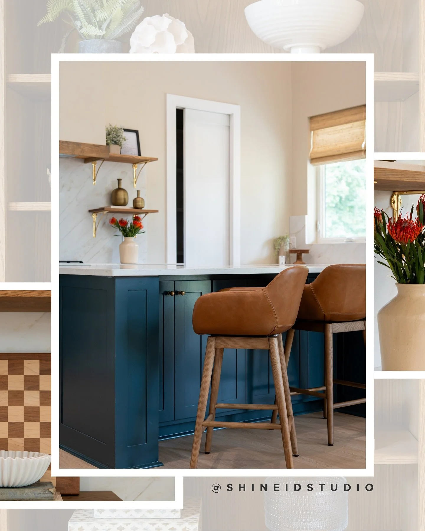 From layered shelves to cozy seating, this kitchen is a reminder that no matter what the event, everyone is going to end up talking in the kitchen! 
We designed this space to feel both welcoming for guests and easy for everyday routines. The styling 