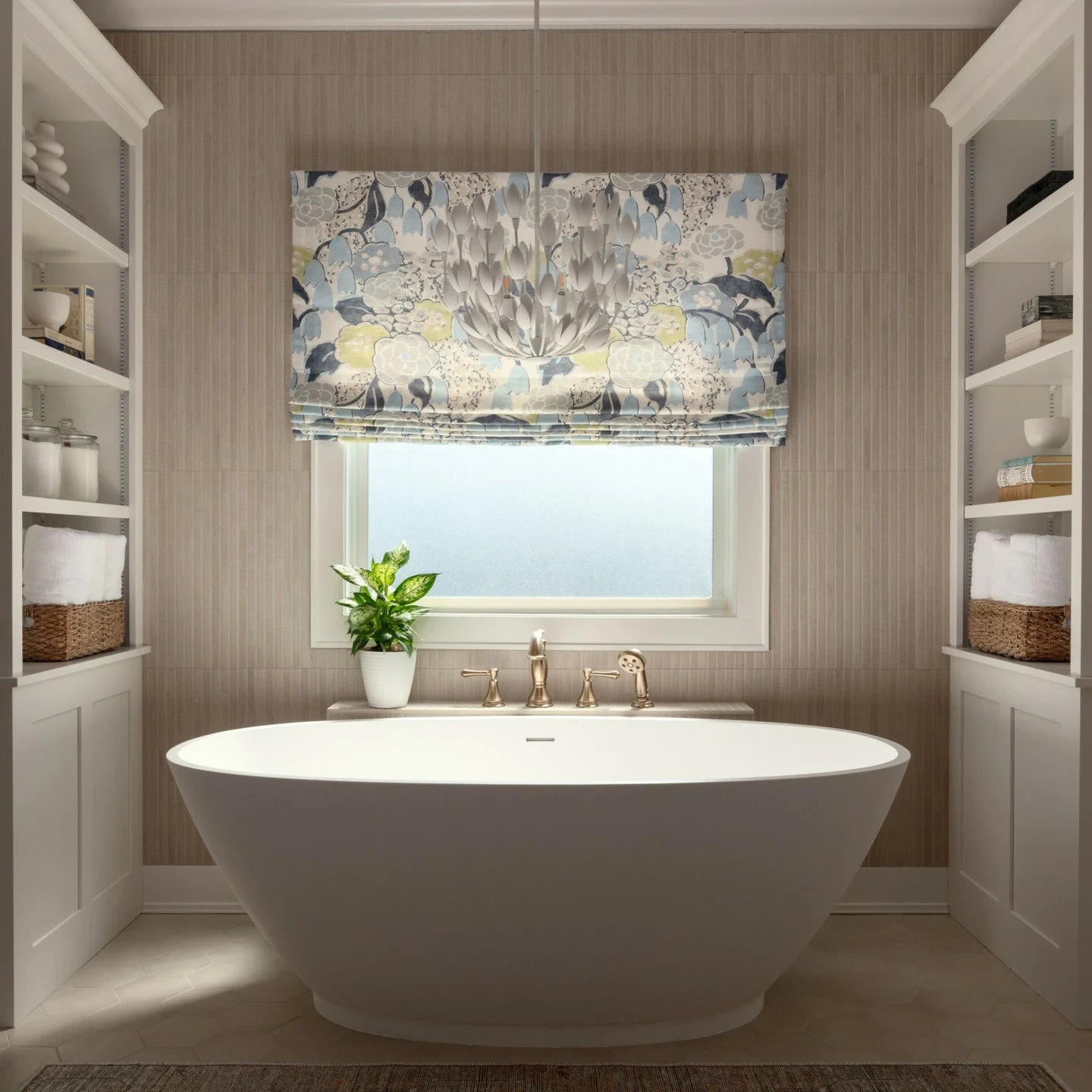 Want your home to feel pulled together?

One of our favorite designer tips: Repeat small design cues, color, pattern, and texture across spaces.

In this project, we loved the floor plan the client and builder had chosen --the laundry sits right betw