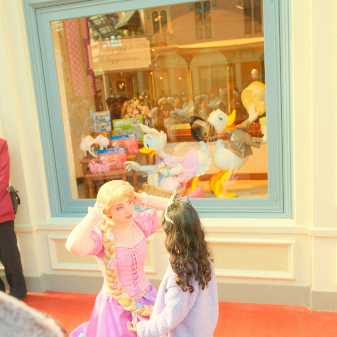 My daughter meeting Rapunzel at Tokyo Disneyland