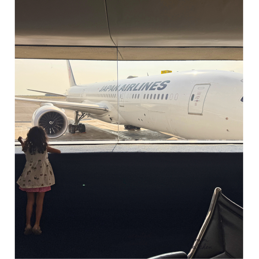 Flying Japan Airlines with family on a trip to Japan