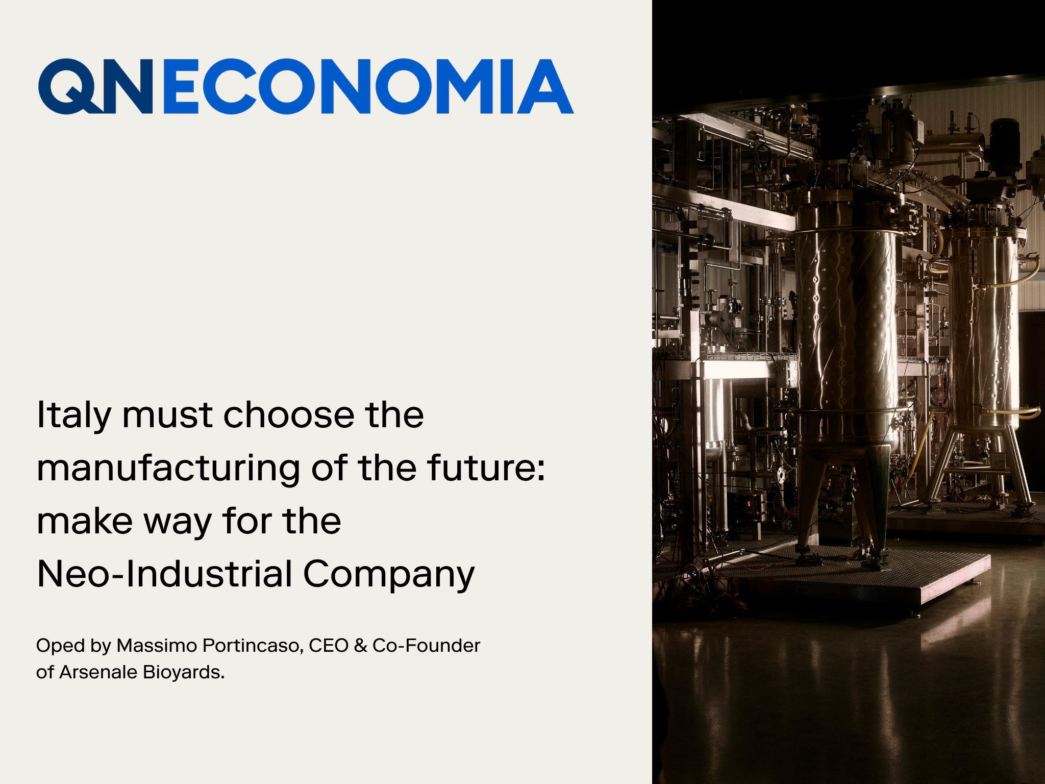 Italy must choose the manufacturing of the future: make way for the Neo-Industrial Company