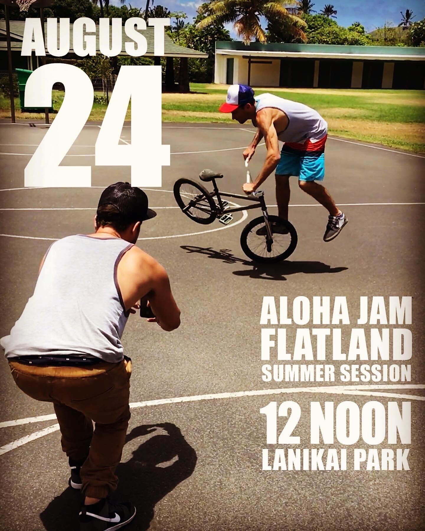 This coming weekend is @bmxalohajam Summer Sessions!
-
Saturday, August 24, 12 NOON, flatland session at Lanikai Park
-
Sunday, August 25, 3PM til Dark, BMX Picnic at Kakaako Waterfront Park (Ewa Side). Chill, Eat and Ride. Grind Rails provided by @b