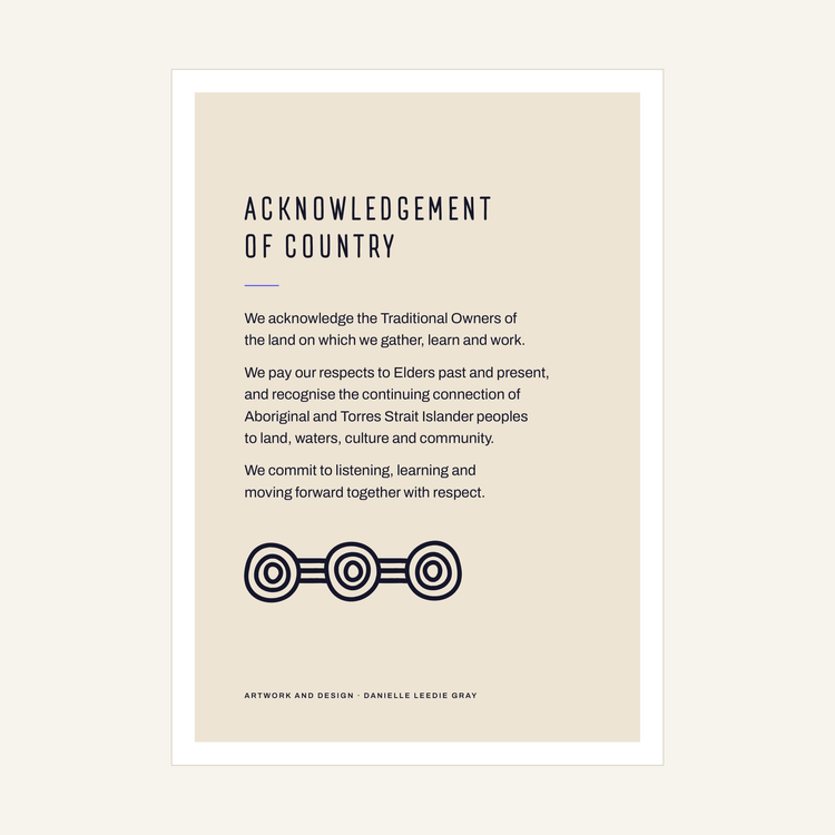 Travelling sign Acknowledgement of Country printable by Danielle Leedie Gray