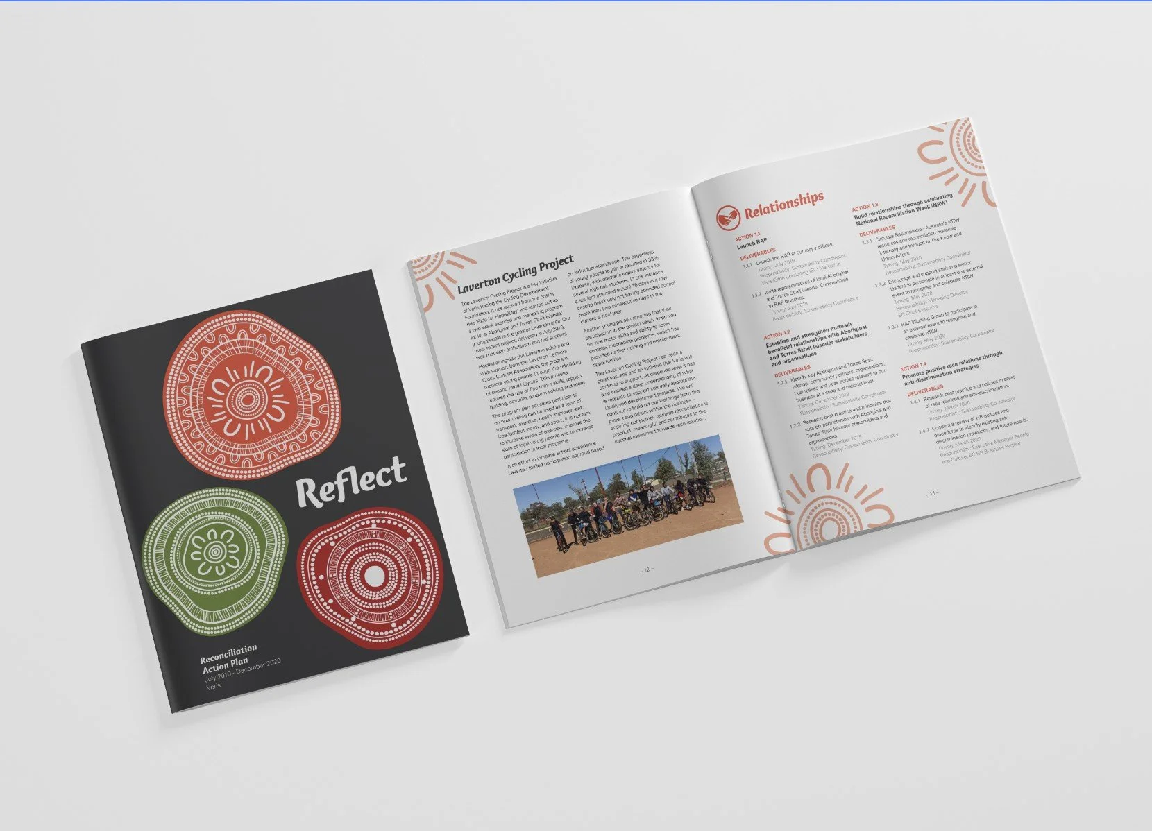 Veris Reflect RAP booklet designed with Danielle Leedie Gray's artwork, cover and inside pages