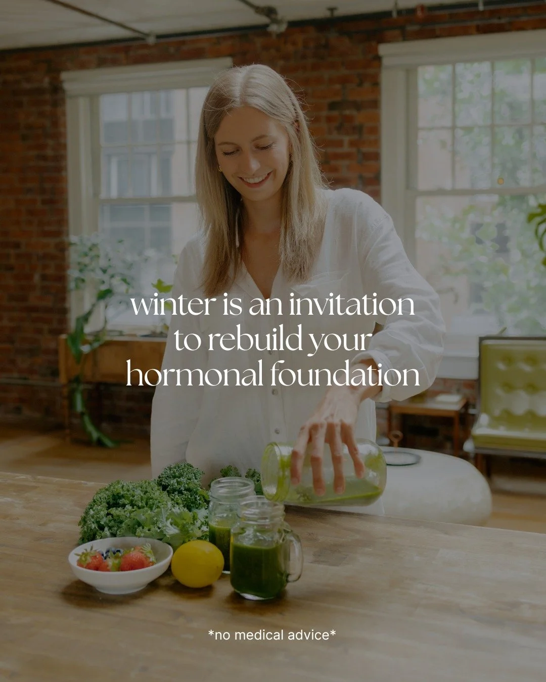 Winter is an invitation to rebuild your hormonal foundation.

This season naturally encourages slower mornings, warmer meals, and deeper rest &mdash; and that rhythm actually supports blood sugar balance, cortisol regulation, and overall hormone stab