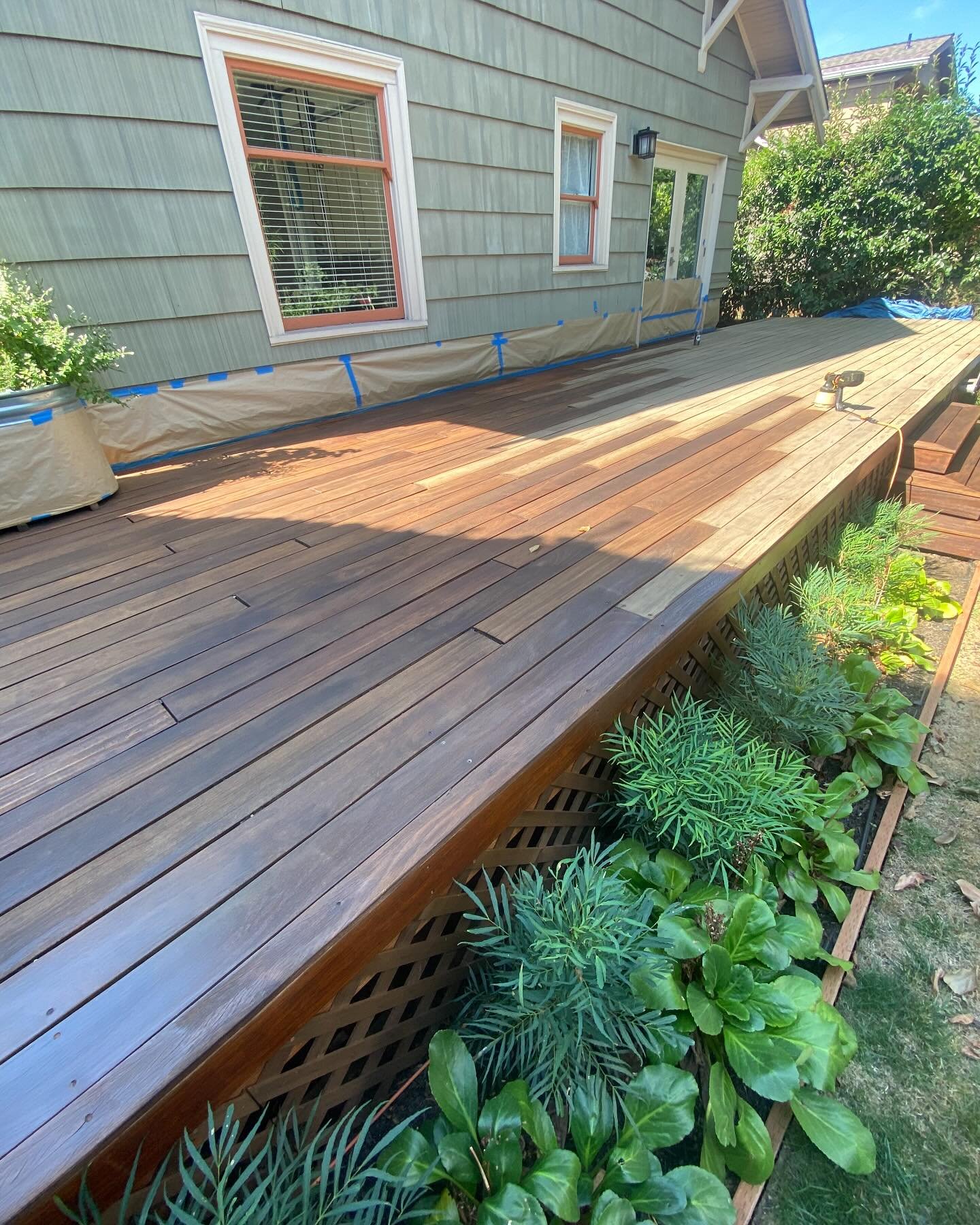Deck staining available all summer long. Let me help you transform your deck. Whether you need boards replaced or just a deck cleaning and stain, I cab help bring your deck back to life. Call text or message me for a free estimate. #pdx #portland #po