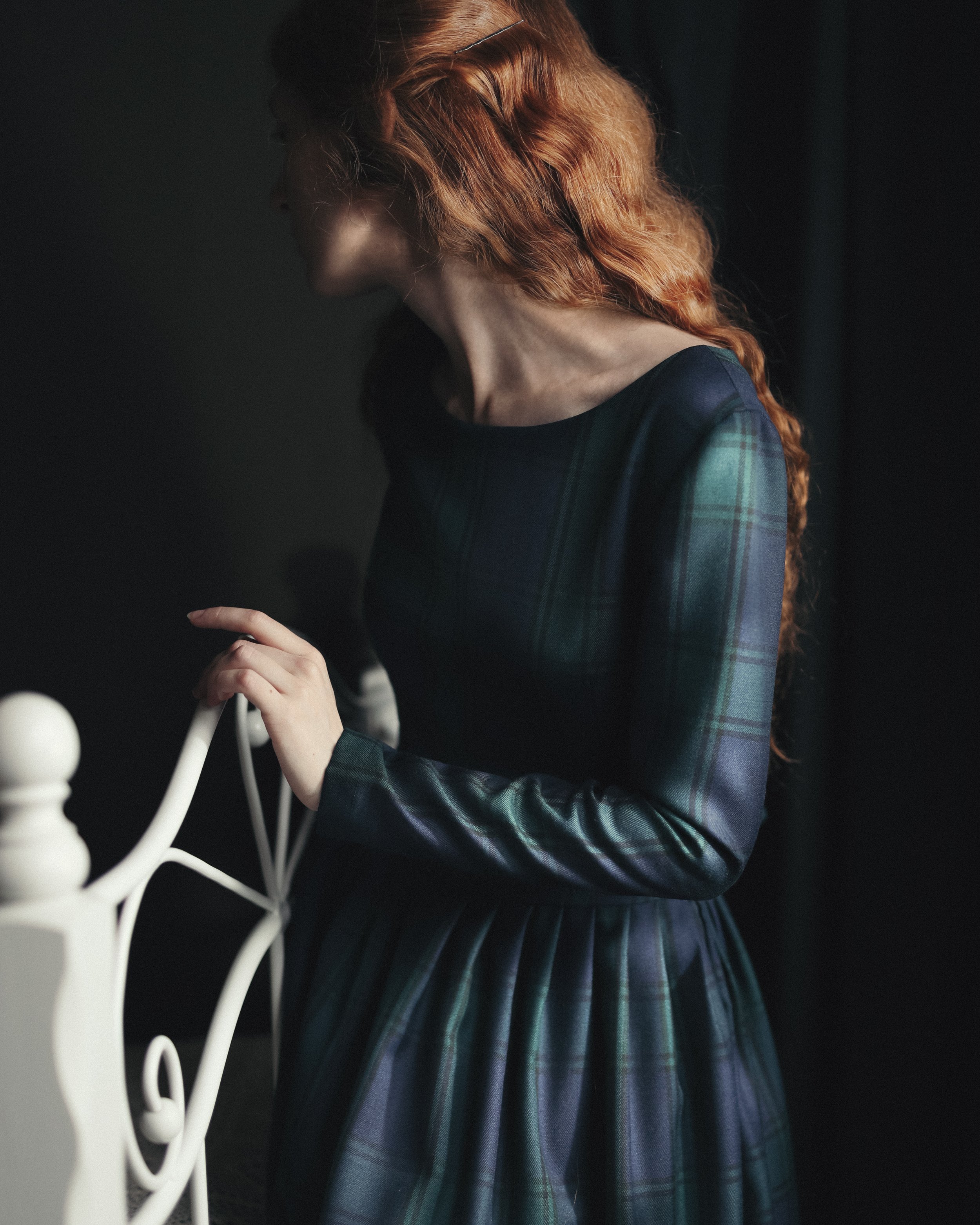 tapestry dress Blue Winter Tapestry Long Sleeve Maxi Dress