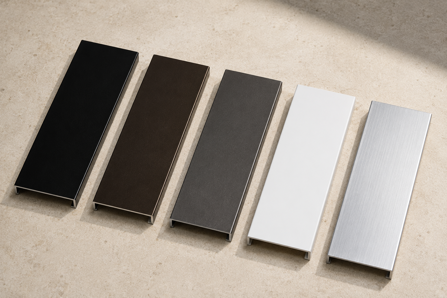 Hedge aluminium garden edging finishes in Black, Dark Bronze, Monument, White and Clear Anodised