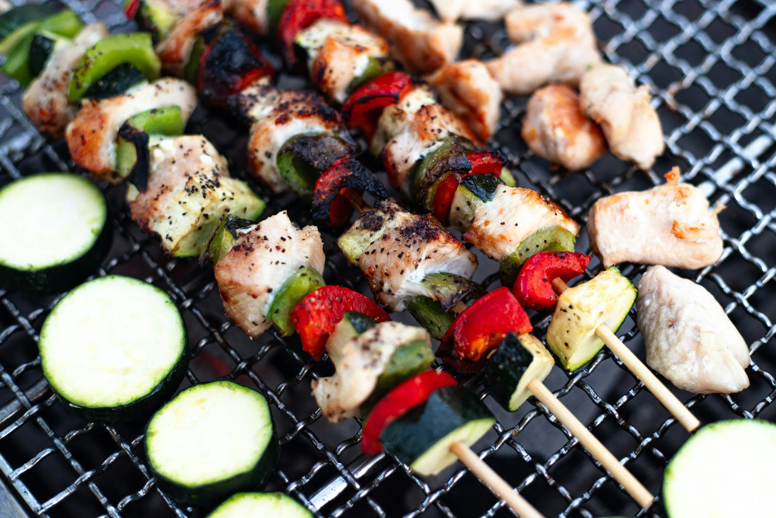 Harissa Chicken Skewers with Quinoa Salad
