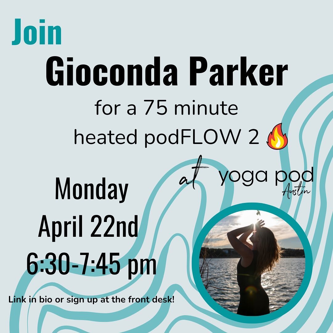 The lovely Gioconda will be back in April😍 Join her on Monday, April 22nd from 6:30-7:45pm for a heated flow🔥

Sign up online or in person😁