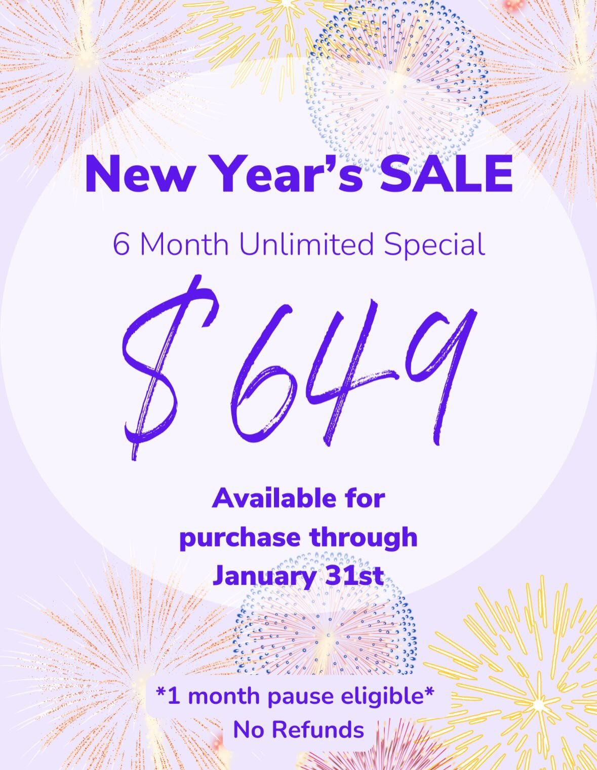 Happy New Year 🎆❤️ We can&rsquo;t wait to see what 2026 brings to YPA! 

Check out one of our best sales - 6 months of unlimited classes for $649 (normally $749) 

Members receive mat storage, free 1st time guest passes, and discounts on retail &amp