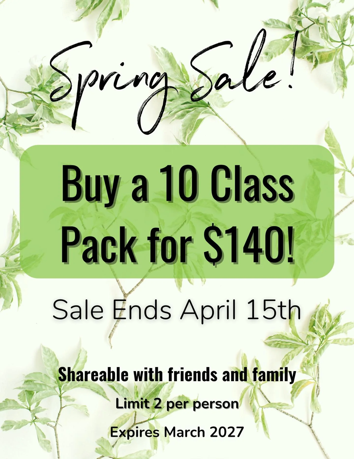 Stock up on class with our spring sale 🌸🌿

Link in bio to purchase!