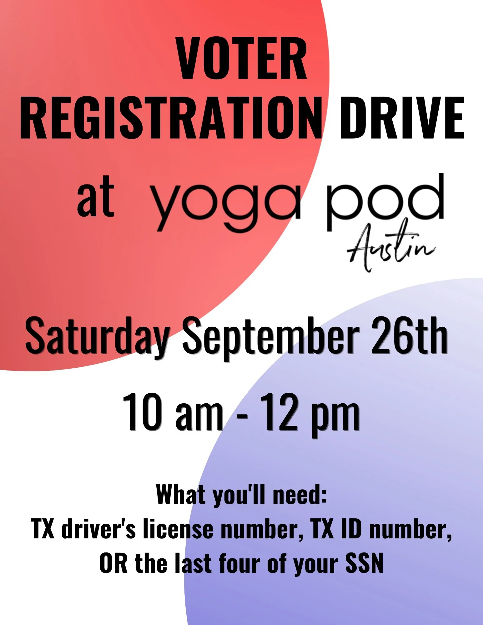 Are you registered to vote, or not sure if you are? Come to the Pod this Saturday to check your voter registration status (make sure your address is up to date, etc.) We&rsquo;ll make it easy for you with a certified Volunteer Deputy Registrar to hel