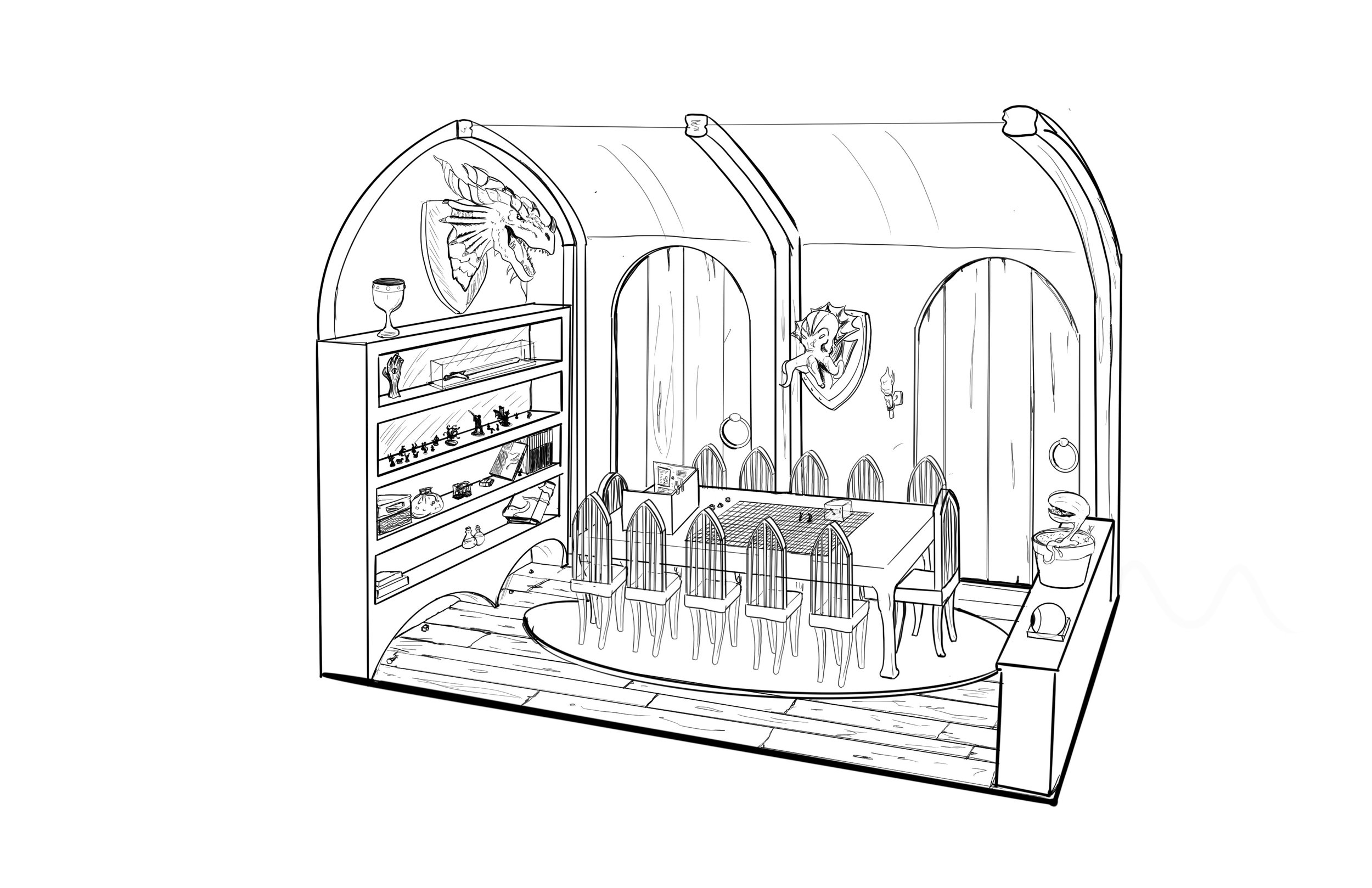 An isometric study of a room