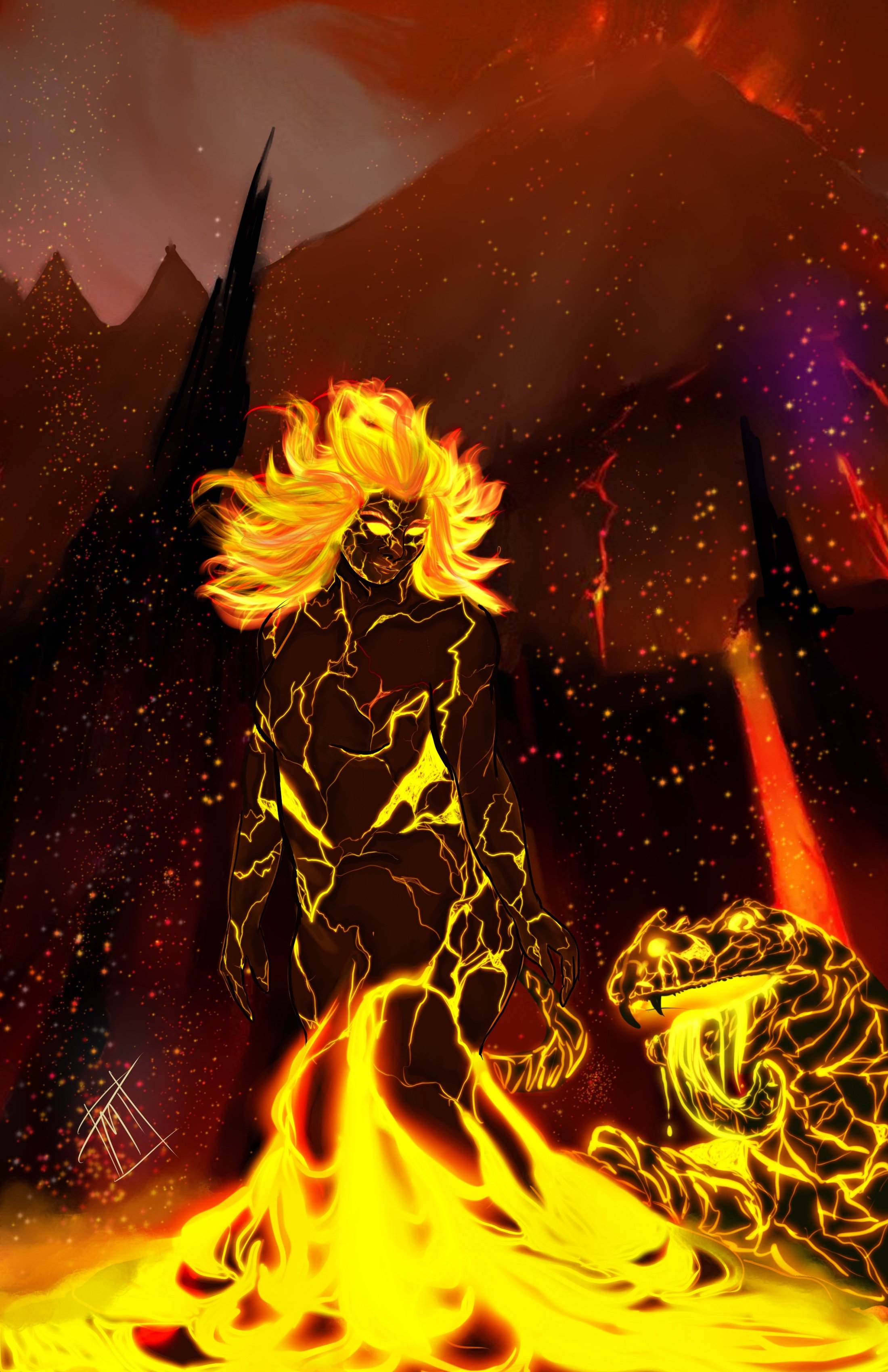 a character study as part of a project to create three elemental distinct characters 