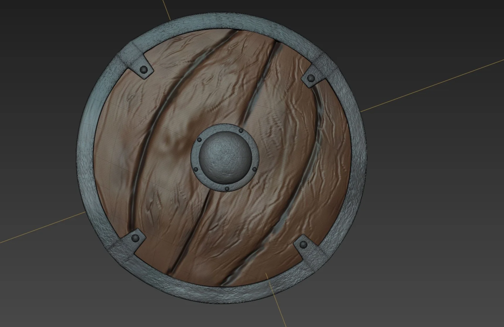 Viking Shield modeled in Maya with applied textures
