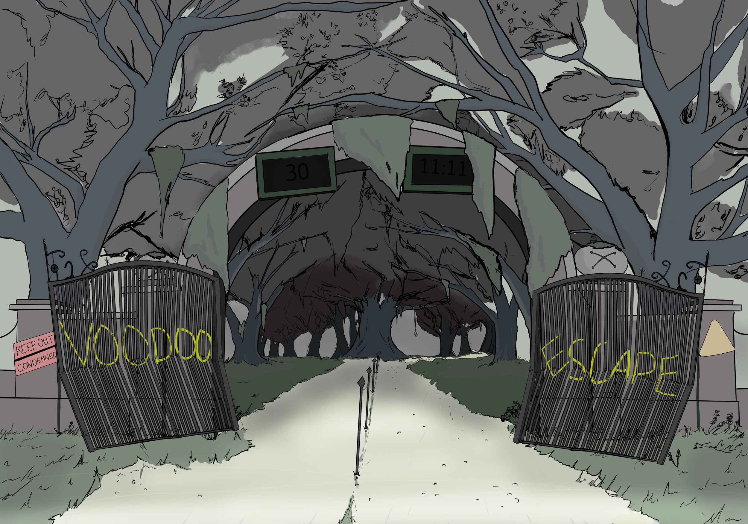 A concept design for a Voodoo Themed ride entry