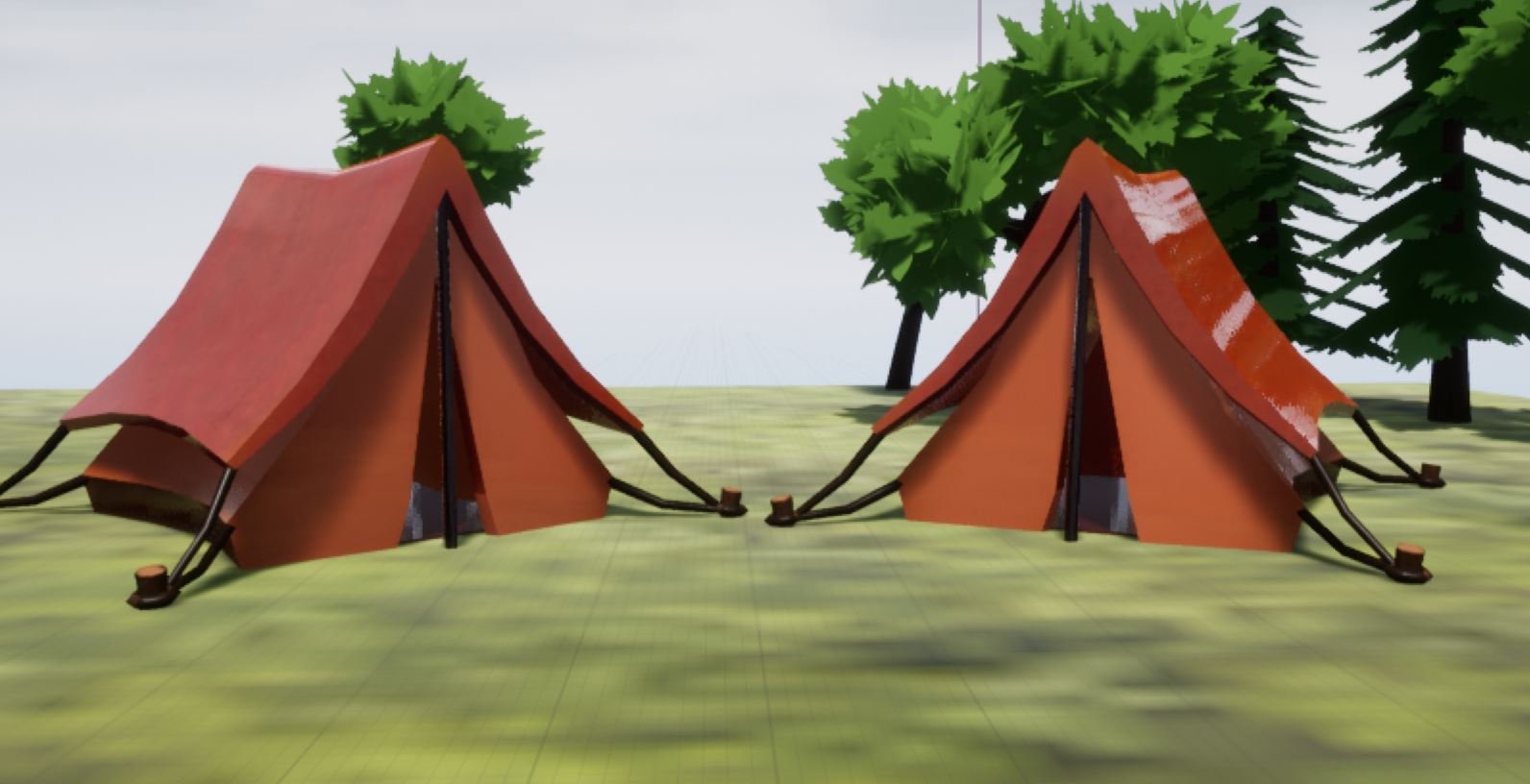 Finished Assets modeled in Maya