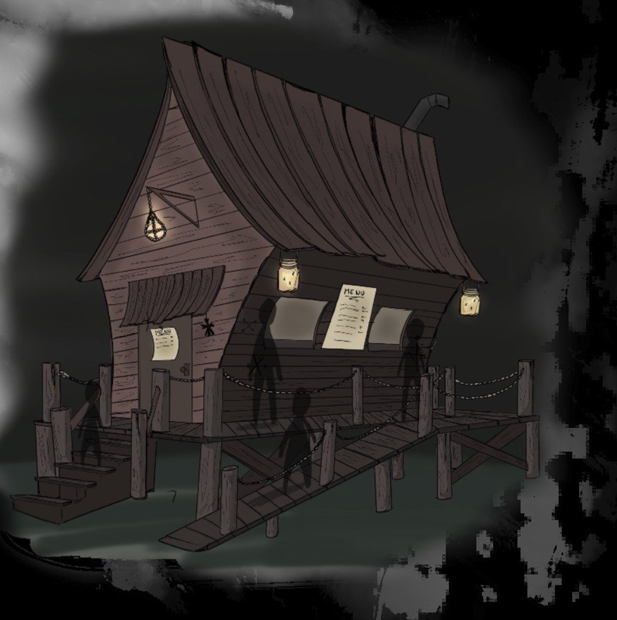 A concept for a voodoo/bayou themed quick service snack cart