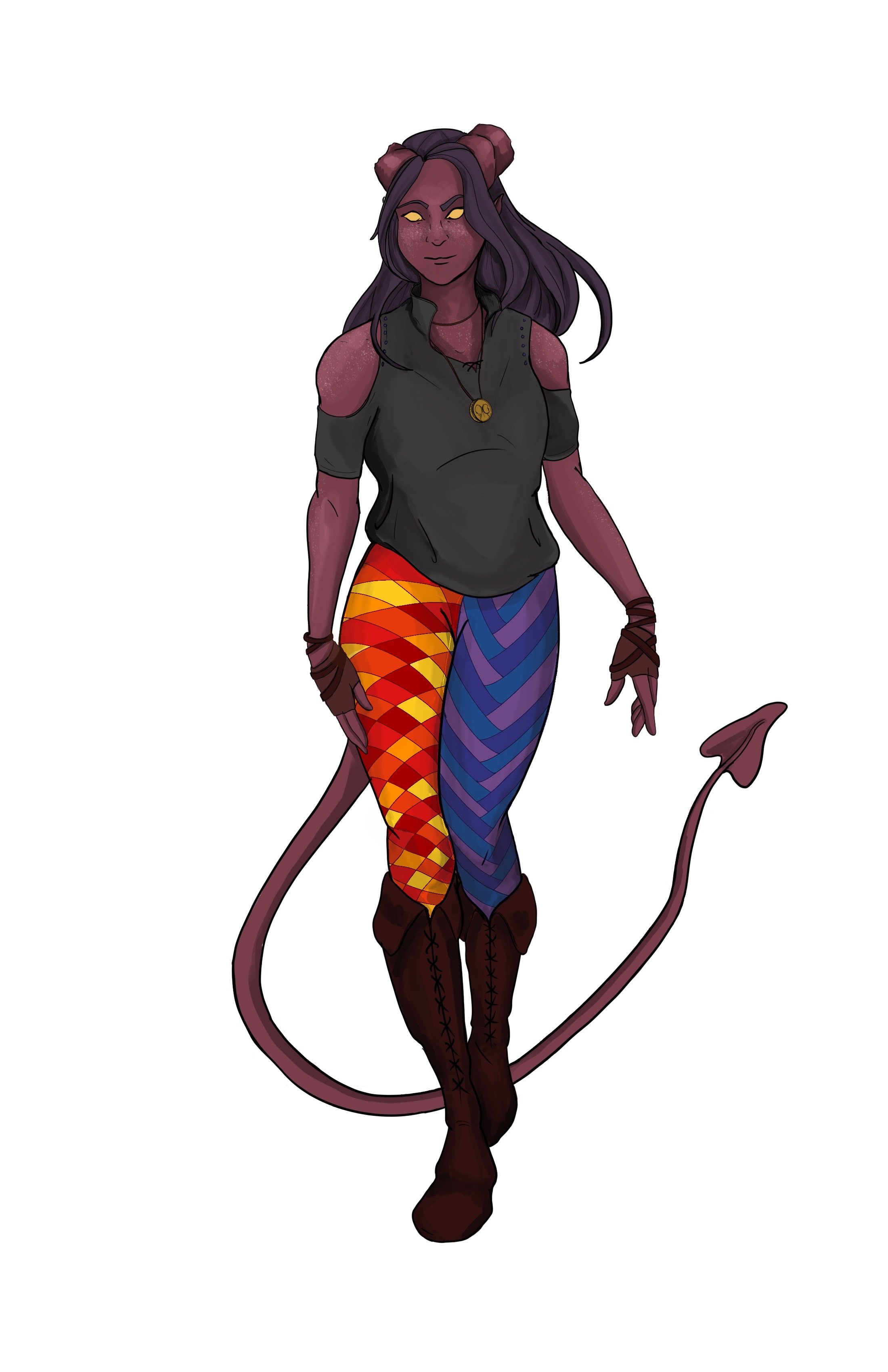 An original character design, complete with props and accents