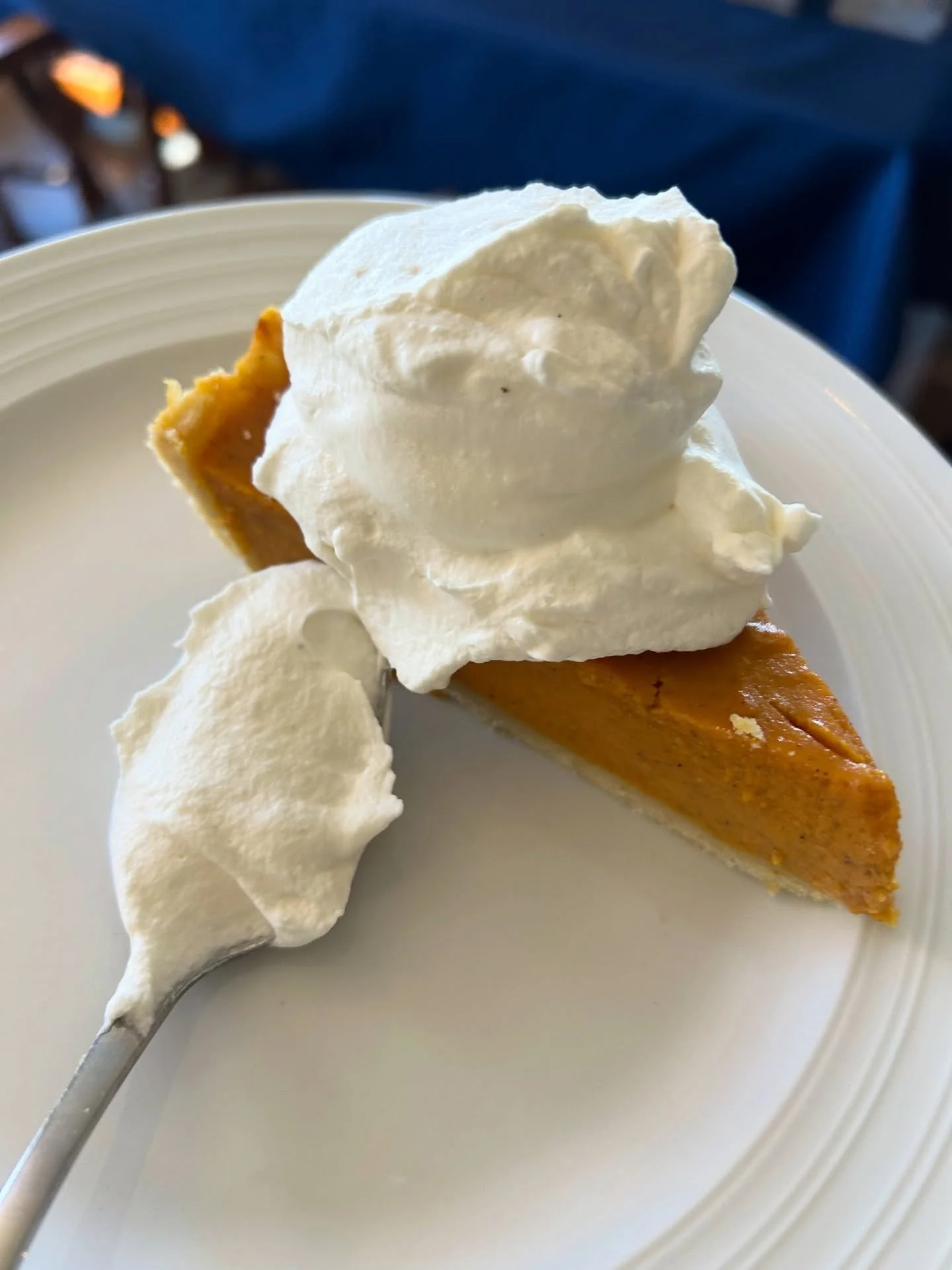 True or false? This is the correct ratio of pie to whipped cream.