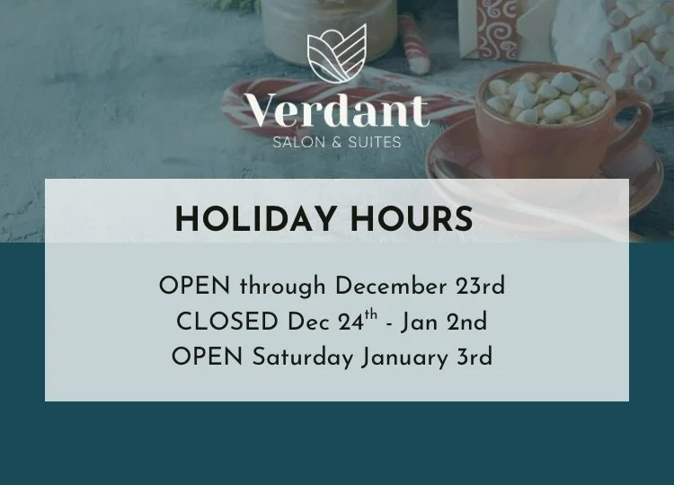 Here until 4:30 to get any last minute gift cards (or you can do so online @ verdantsalonandsuites.com)
