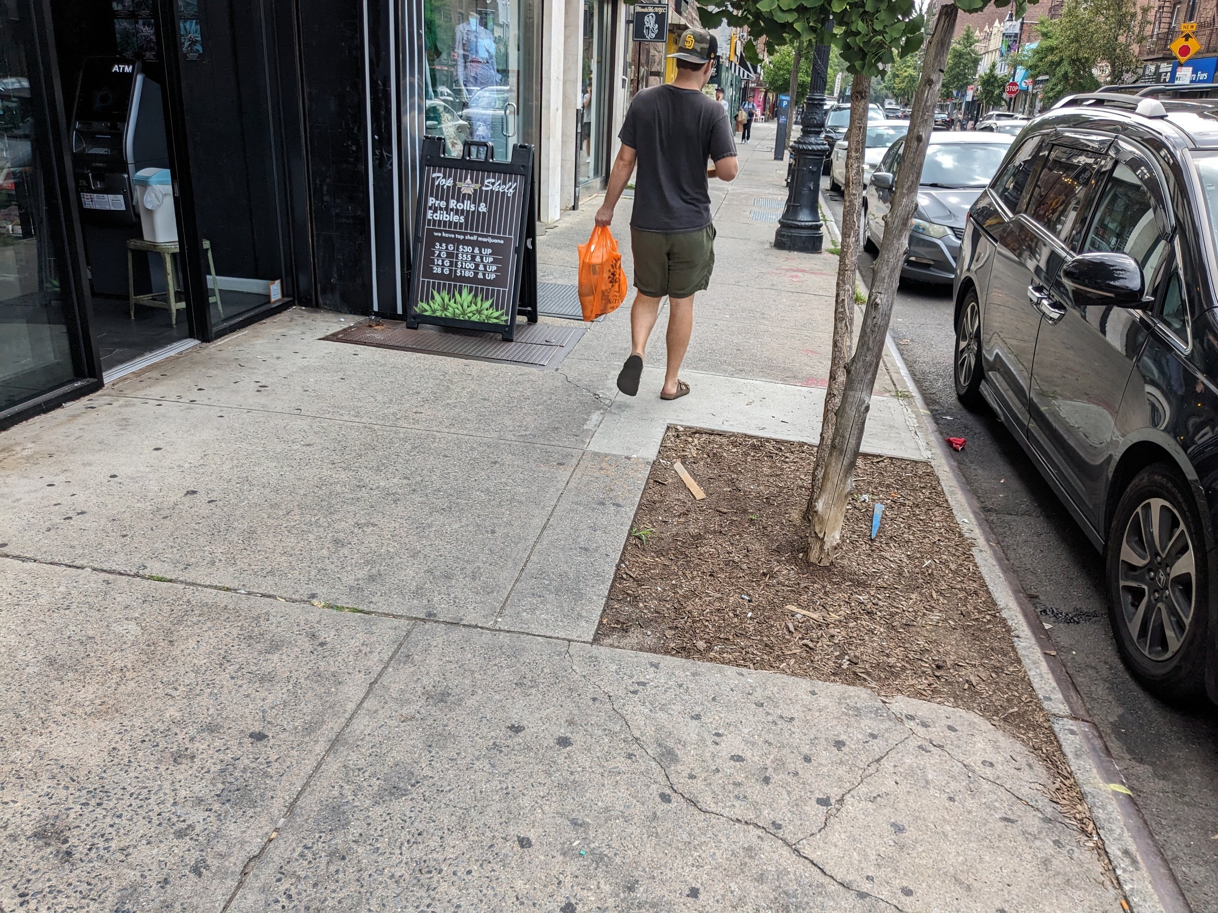 Due to tree pits, cellar doors and other obstructions, the clear path can get as narrow as 3 feet