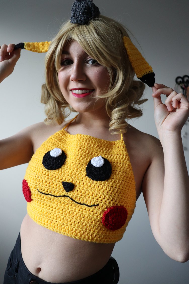 Pikachu Crochet Crop Top Pattern — Scarlet Stitch Studios