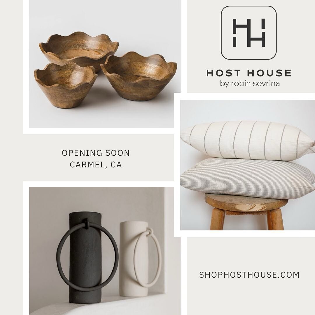 It&rsquo;s happening! Host House by Robin Sevrina retail store is opening soon in downtown Carmel-by-the-Sea! Stay tuned&hellip; #dreamcometrue #hosthousecarmel #shoplocal #shophosthouse #entertainingessentials